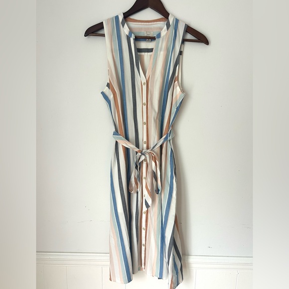 Appalachian-Inspired Vintage Modern | A New Day Striped Button-Down Midi Dress - Picture 1 of 7